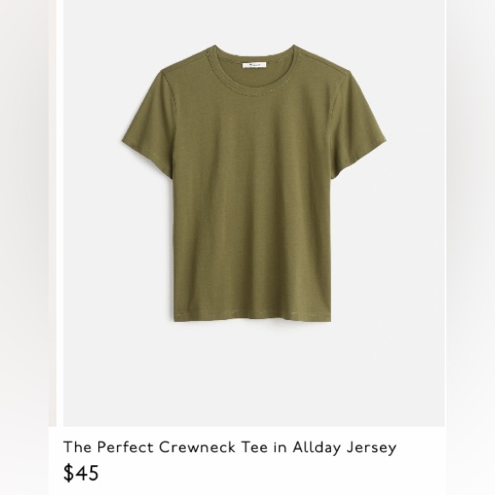 NWT Madewell “The Perfect Crewneck Tee in Allday Jersey”